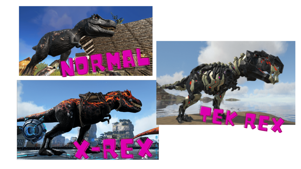 The different Rex Versions in ARK